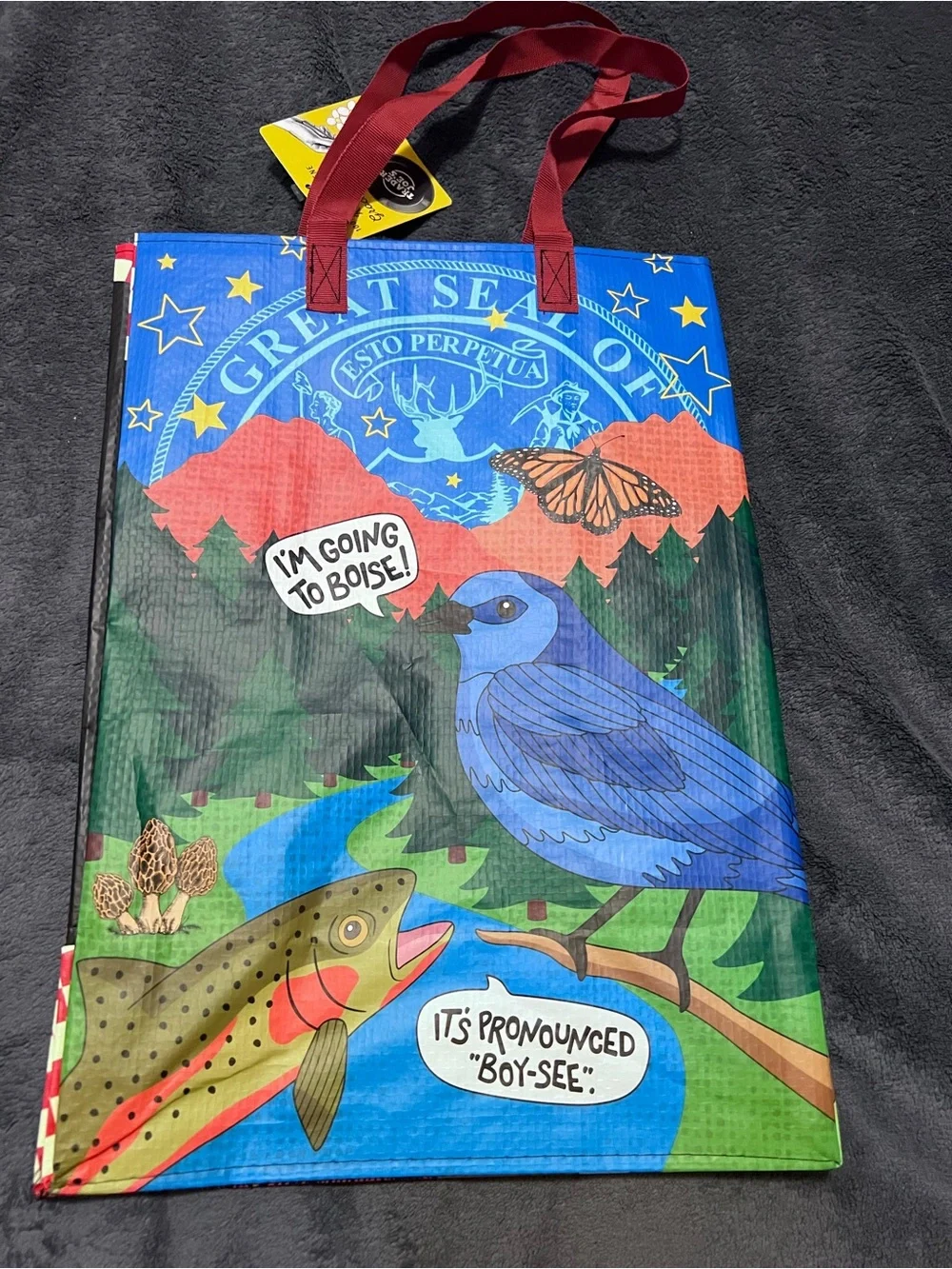 NWT Trader Joe’s Idaho Potatoes Reusable Tote Bag - Red and Tan